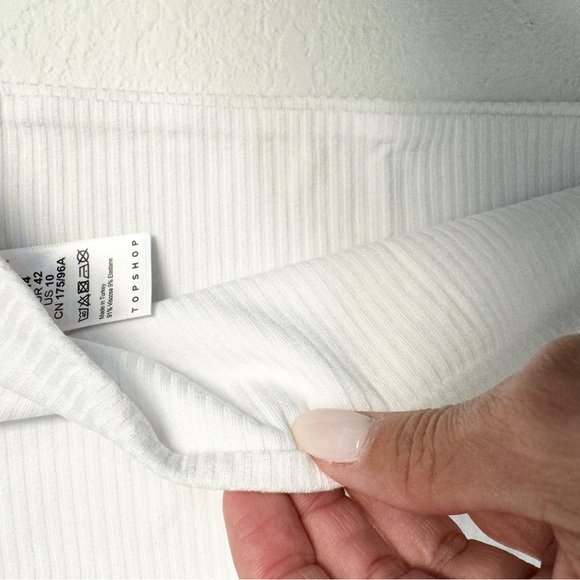 NWT Top Shop White Rib double lined crop tub top sz 10 - Picture 3 of 7